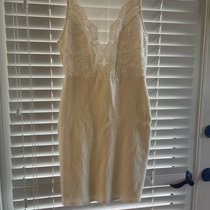 White deep v lulus short dress